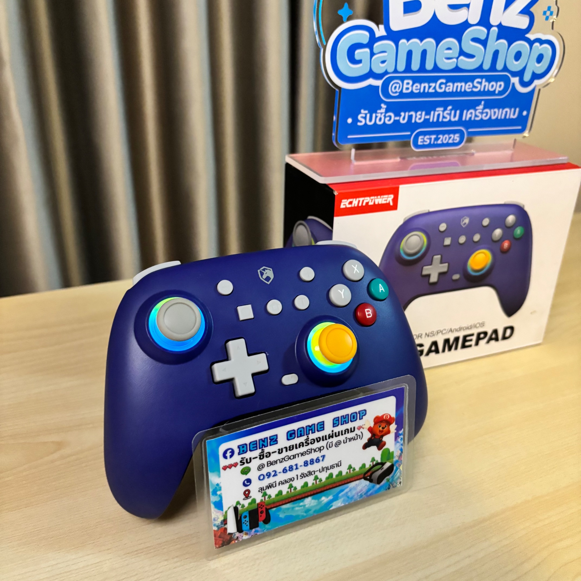 จอย Echtpower NS Gamepad ทรง GameCube (สีม่วง) — NS/PC/มือถือ